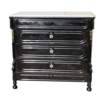 Napoleon III chest of drawers in blackened wood