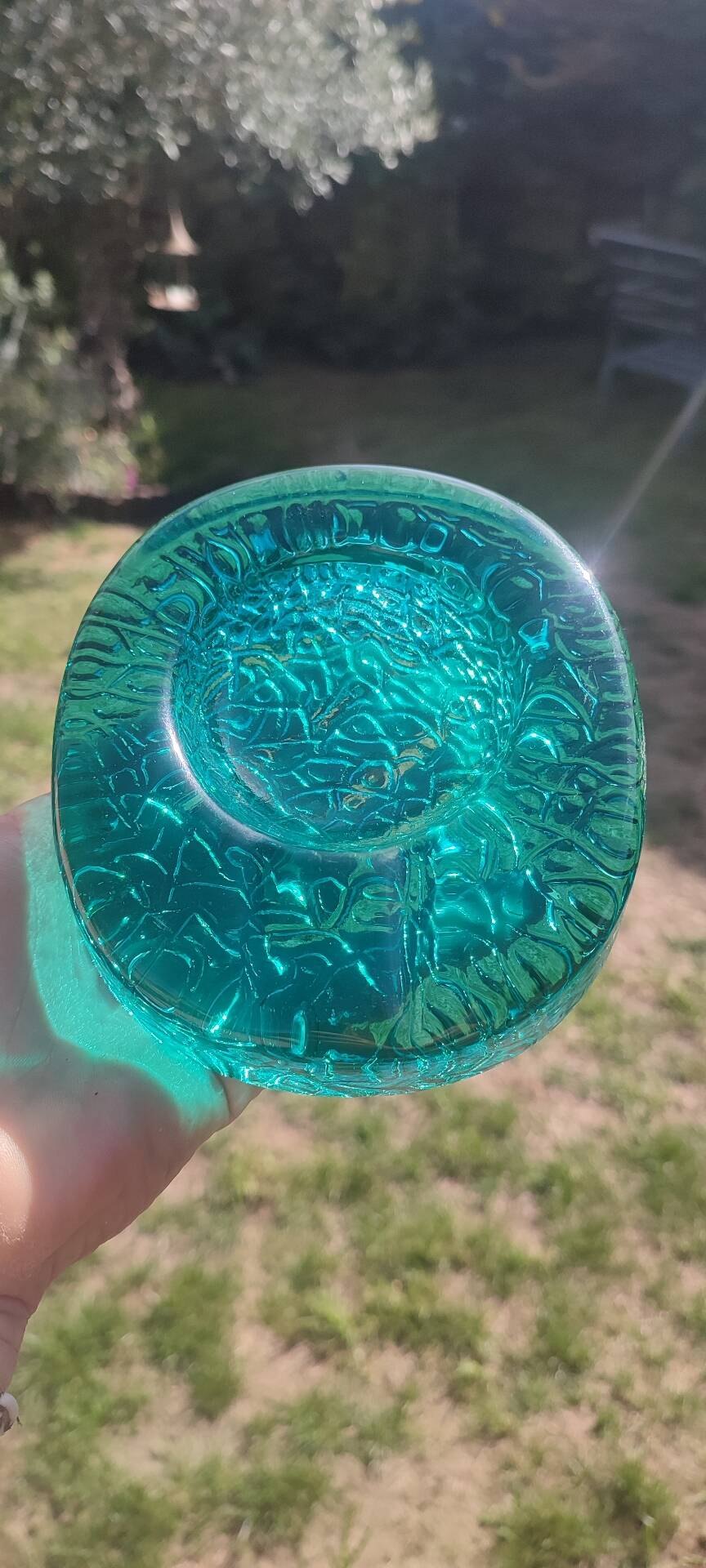 Kosta Boda art ashtray solid glass emerald circa 1970