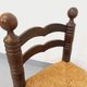 Vintage Charles Dudouyt Brutalist Low Chair in Wood and Straw, 1940s