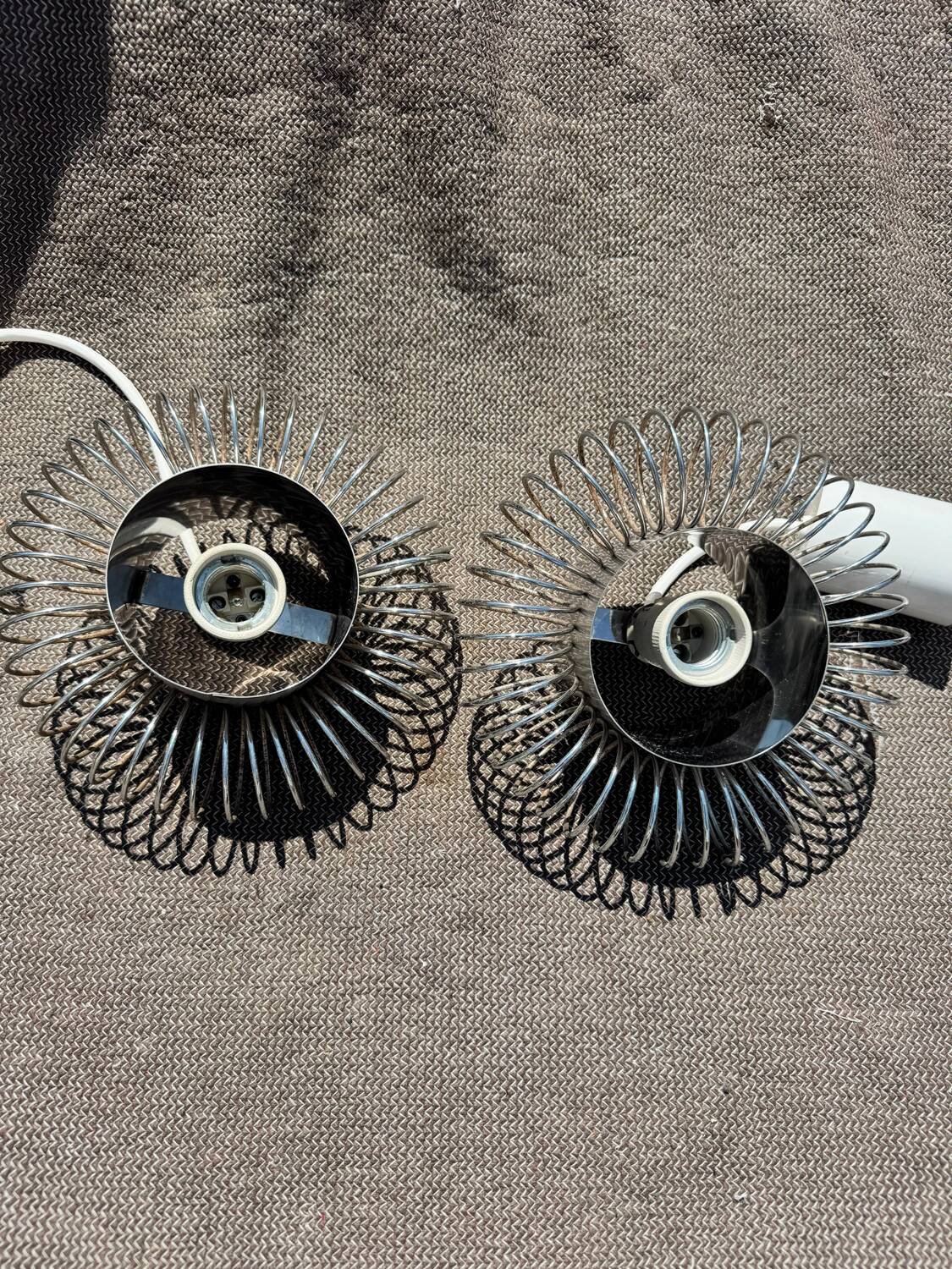 Pair of 70's Andrea Lazzari pendant lights for Morosini