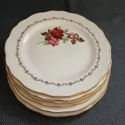 6 antique flat plates in porcelain