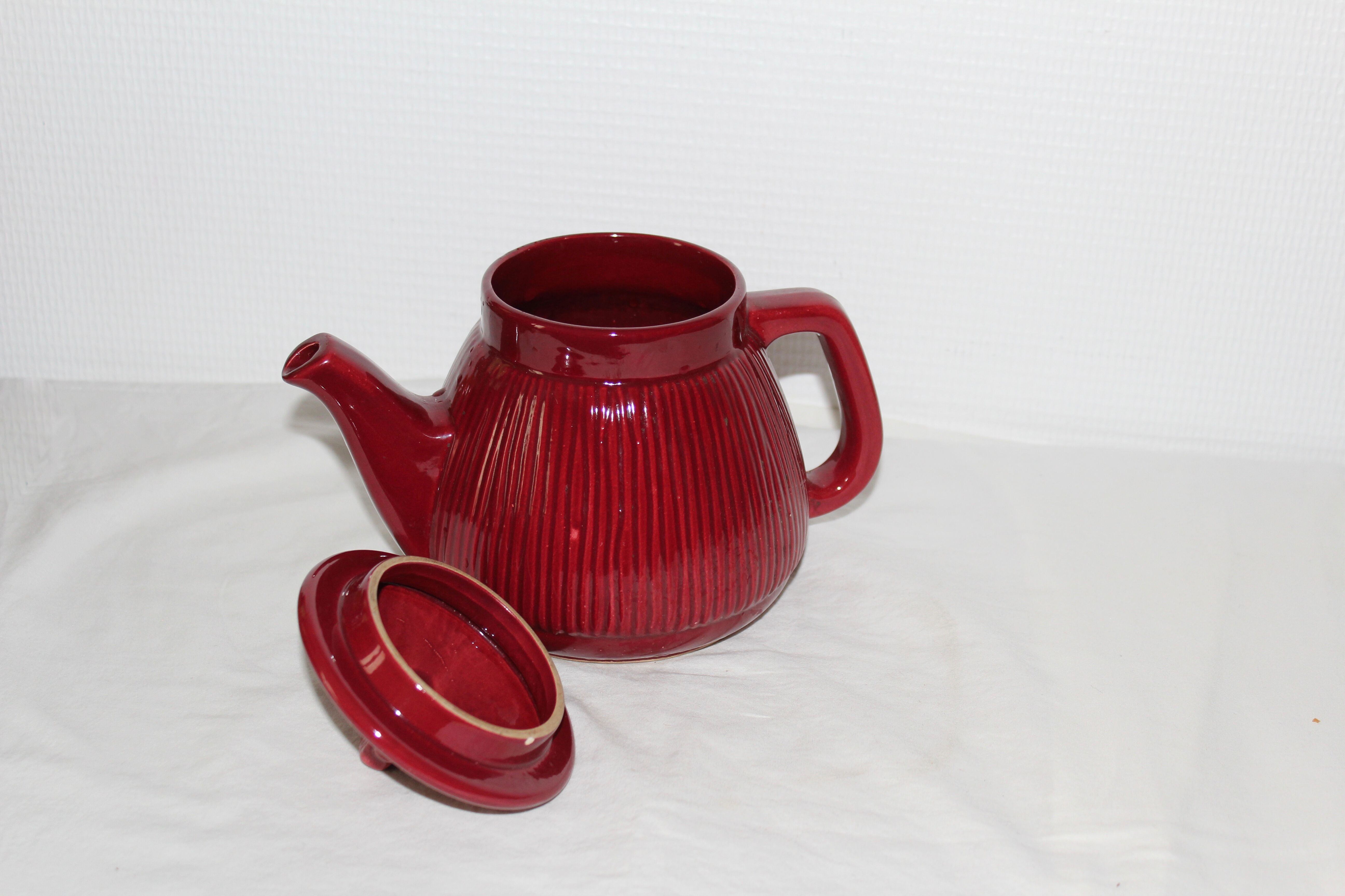 Red vintage teapot