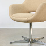 Mid-century beige fabric swivel chair from stol