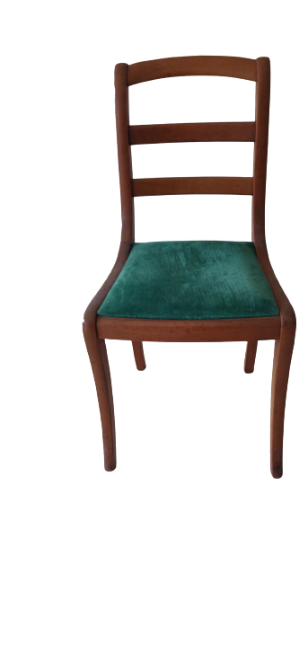 Chaise velours turquoise