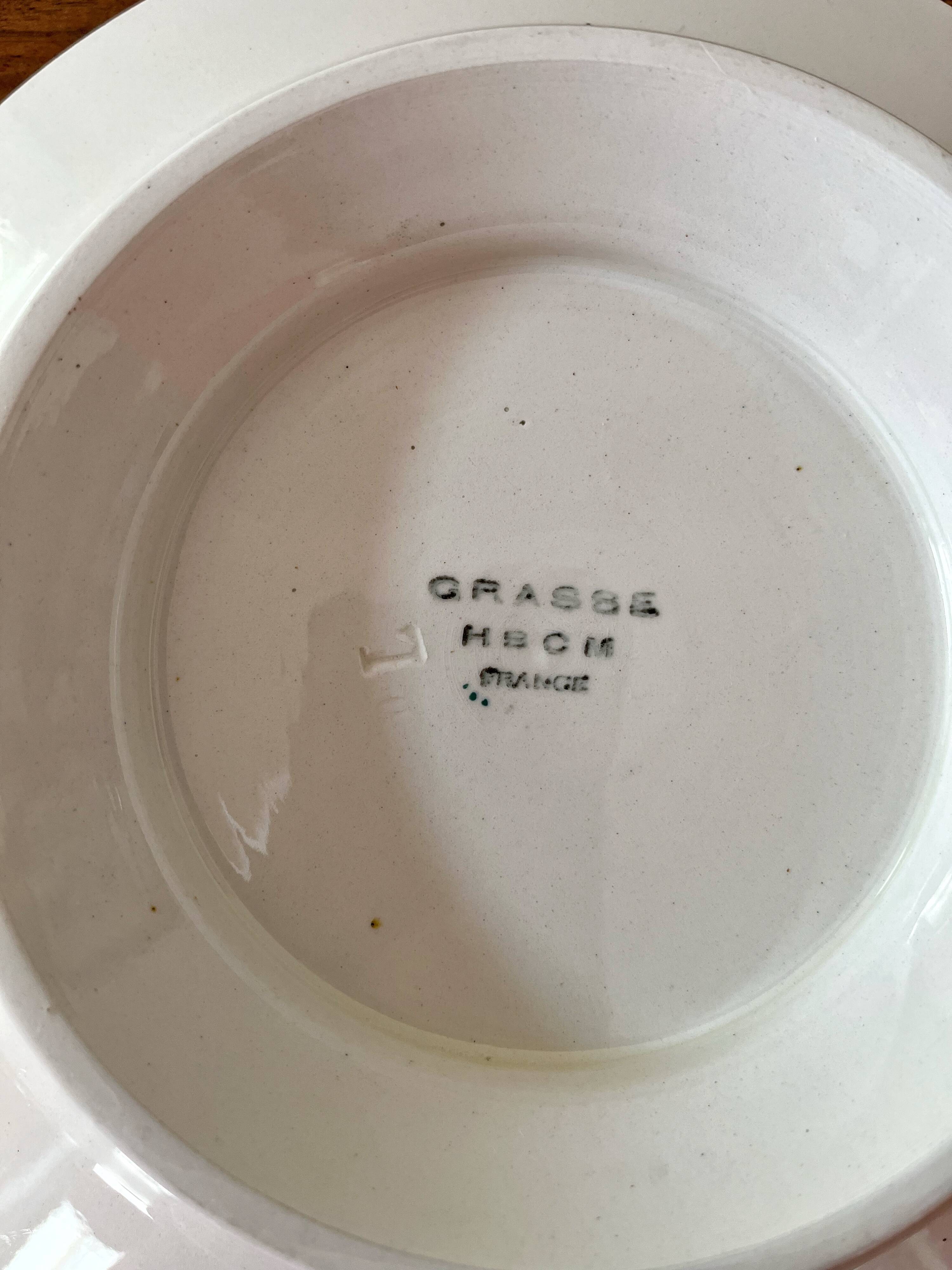 Low earthenware compotier Grasse, HBCM (Hippolyte Boulenger - Creil Montereau)