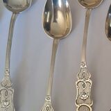 6 small numbered silver teaspoons, Minerva hallmark.