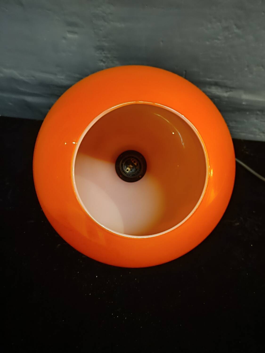 Vintage orange sphere chandelier