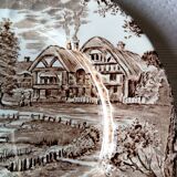 6 Ridgway "Hayride" brown and white dessert plates, Staffordshire Iron