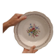 Grand plat creux en faïence de Gien – Modèle "Quelques Fleurs" – Vinta
