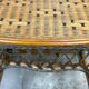 Vintage bamboo and rattan side table braided 1960