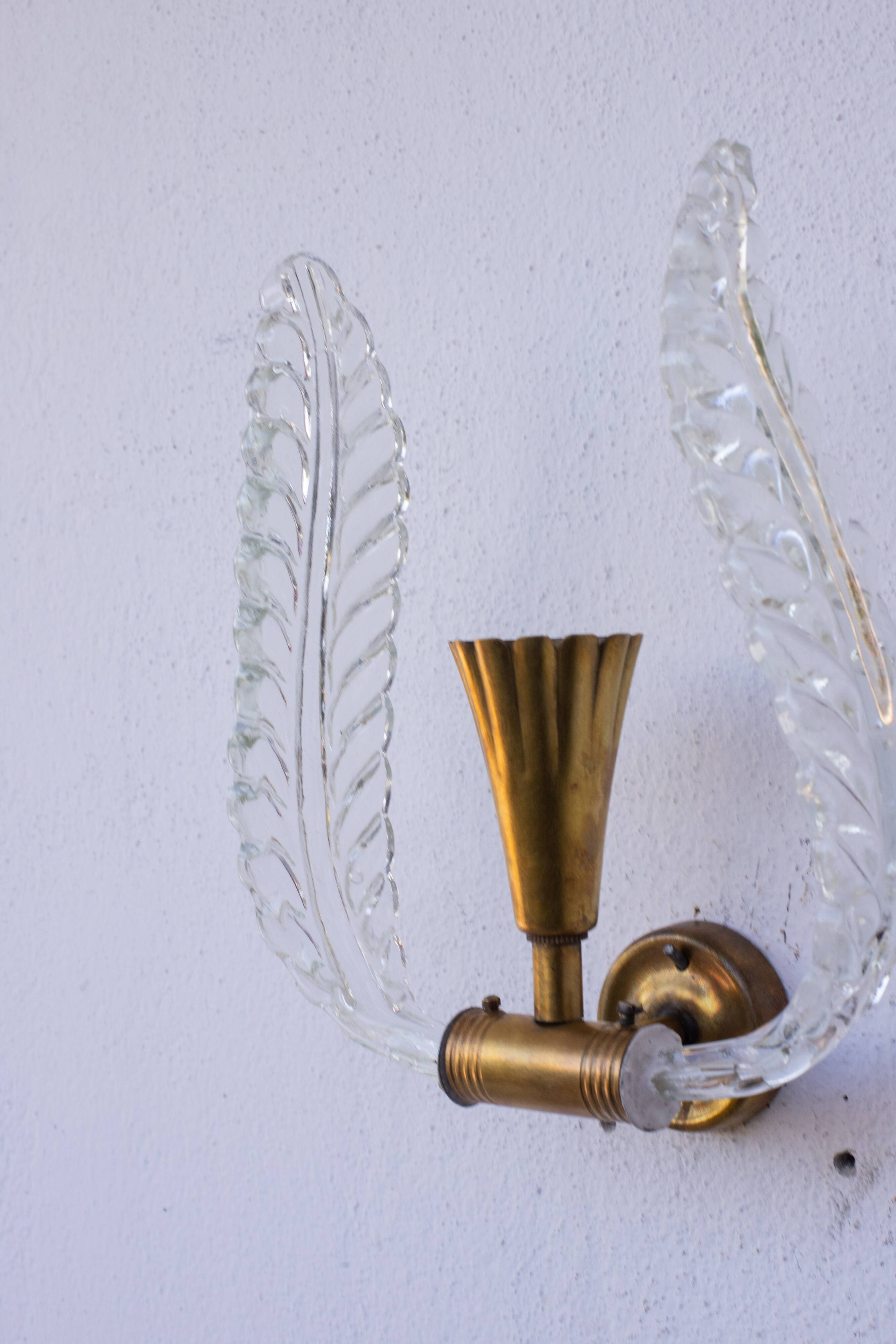 "Angel", Murano Wall light by Barovier e Toso, 1940