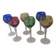 6 St Louis crystal colored glasses
