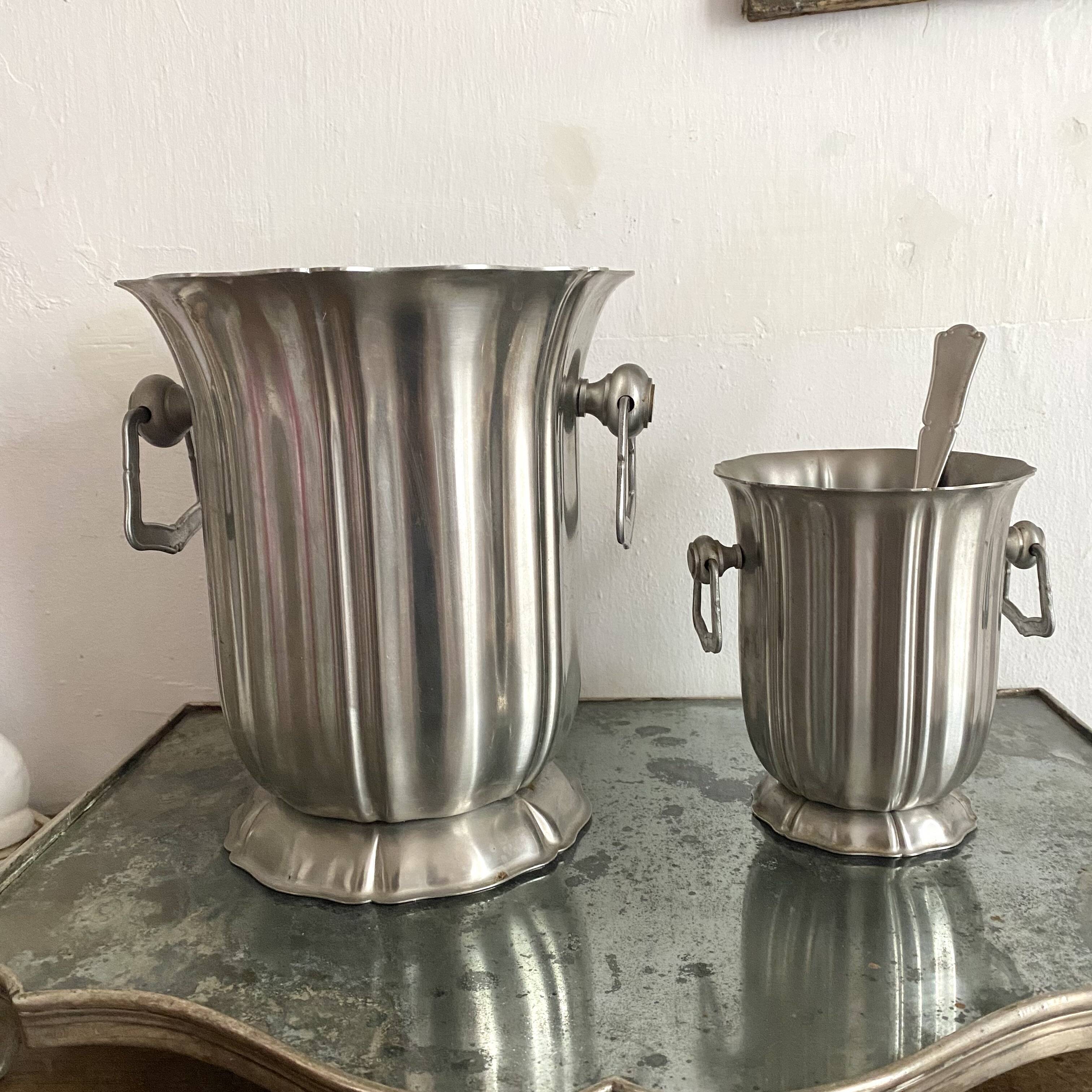 Champagne bucket set and stainless steel ice bucket Jean COUZON