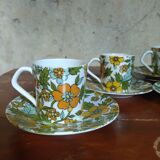 Service à café fleuri seventies
