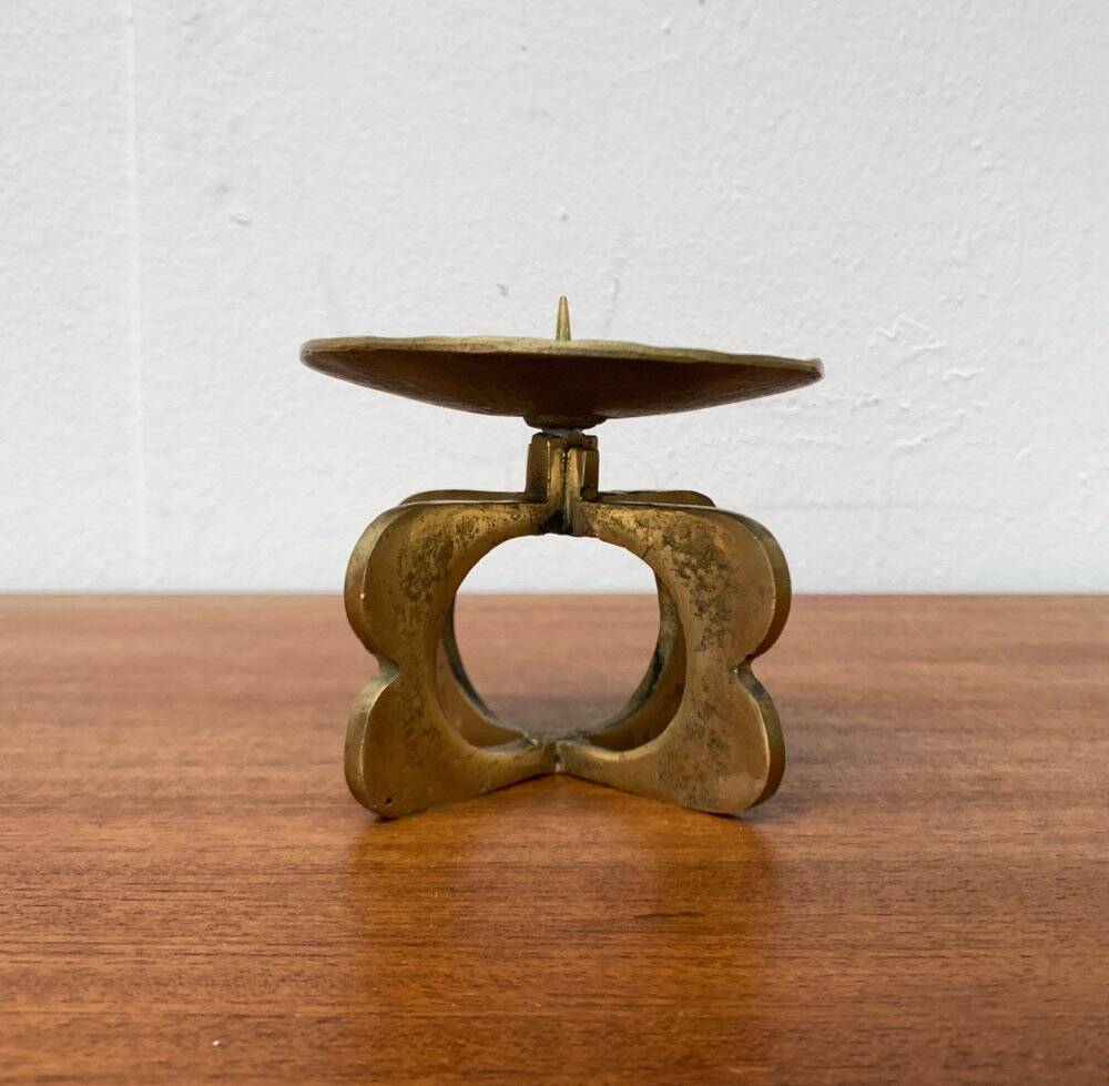Mid-century brutalist metal candlestick, 1960s