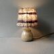 Sandstone lamp with its original wool lampshade, 1970s
