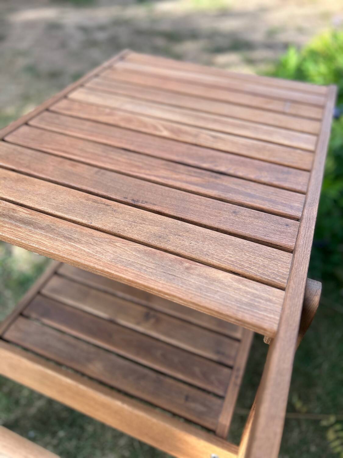 Exotic wood serving trolley