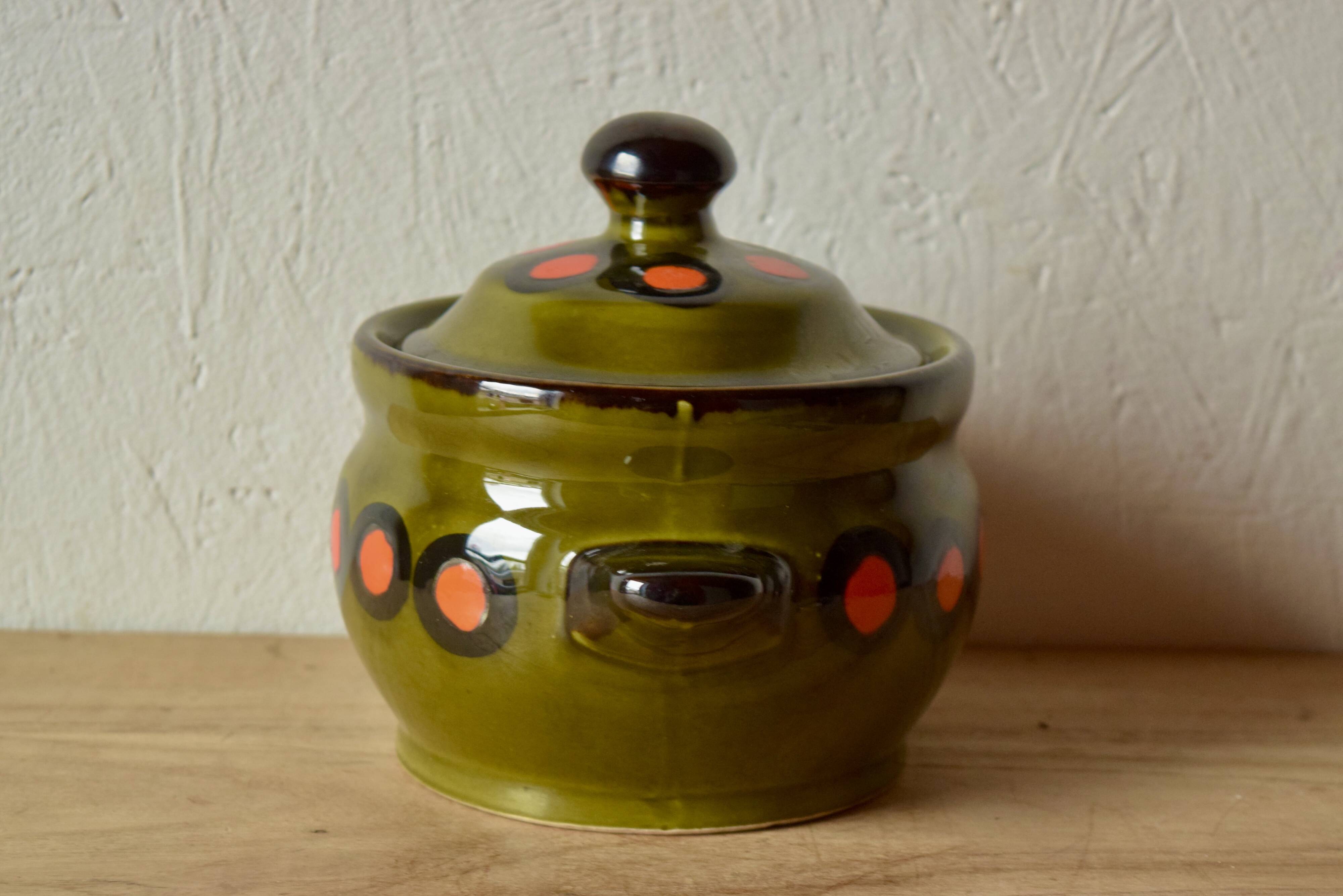 Small vintage Poët-Laval tureen in glazed ceramic - hand painted
