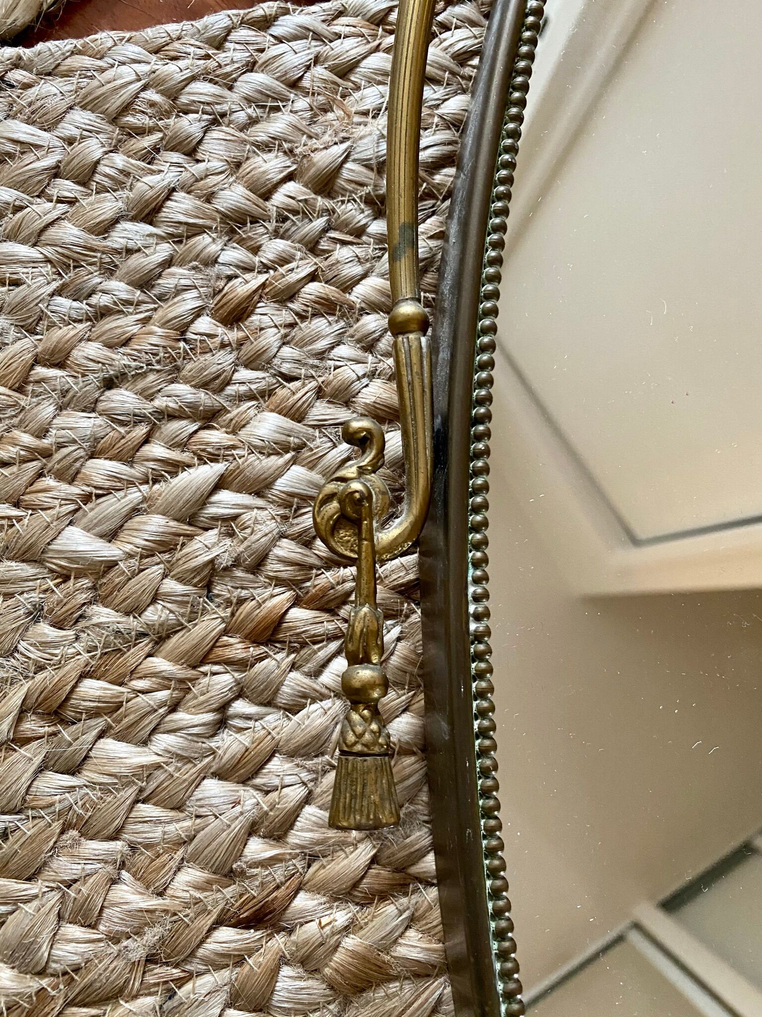 Italian brass oval mirror 60s