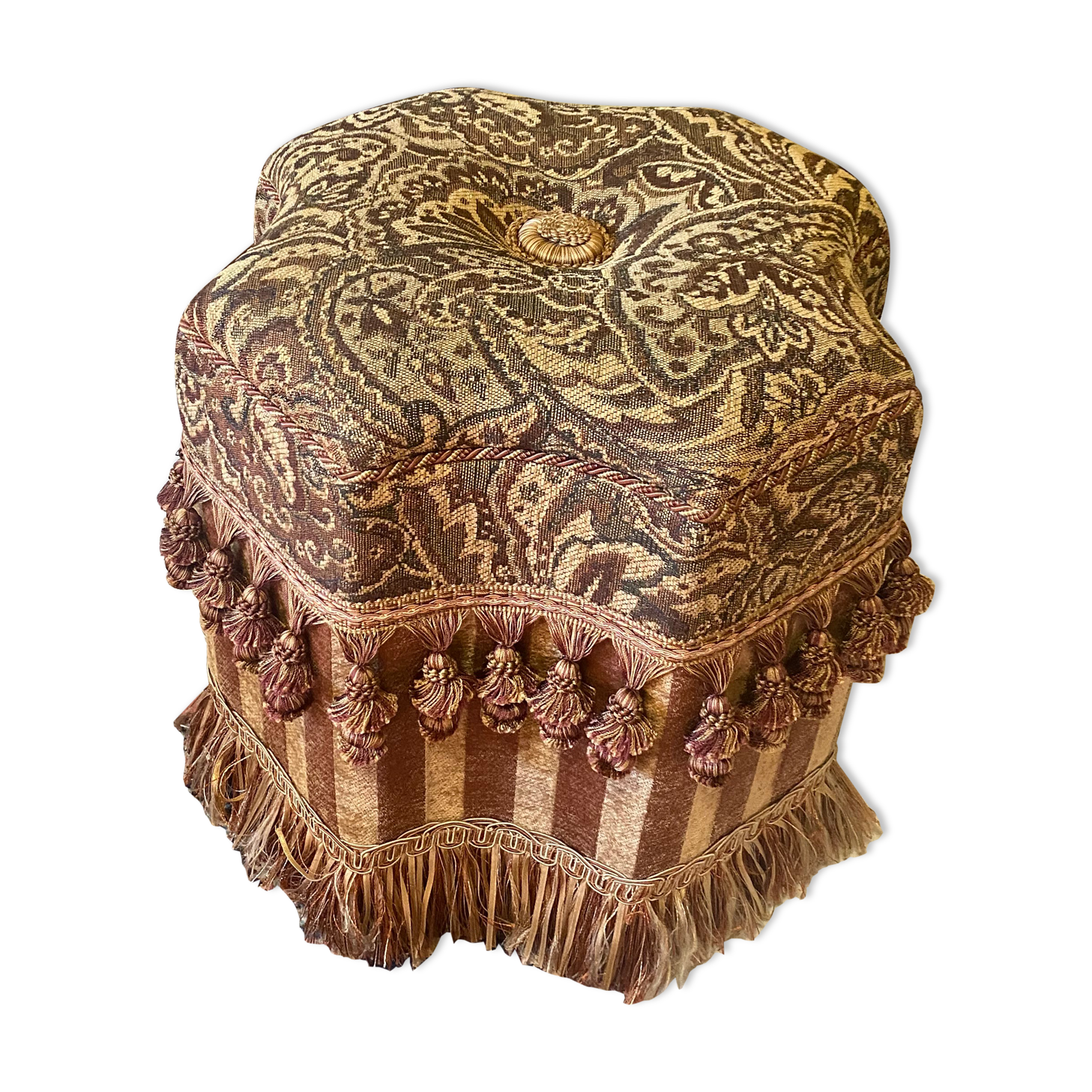Napoleon III fabric ottoman