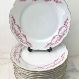 12 flat porcelain plates