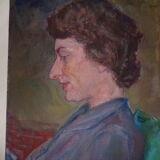 Portrait on canvas from 1960 signed