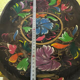 Mid-century hand-painted floral decorative tray / catchall 49 cm / 33 cm