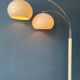 Space Age Dijkstra double arc white mushroom floor lamp