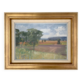 Swedish Modernist Landscape Oil Painting 1960s