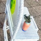Dressing table in woven white rattan; 1970s