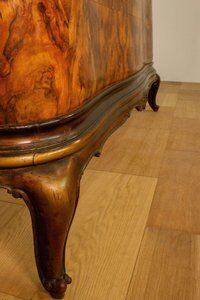 Rounded Walnut Burl Double Bed, 1950s