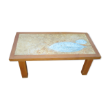 Coffee table with plate enamelled ceramic Les 2 Potiers, 1960
