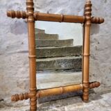 Antique French wall mirror in faux bamboo style – early 20th century