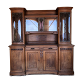 Grand buffet display cabinet Art Nouveau Louis Majorelle – American pink glass iron