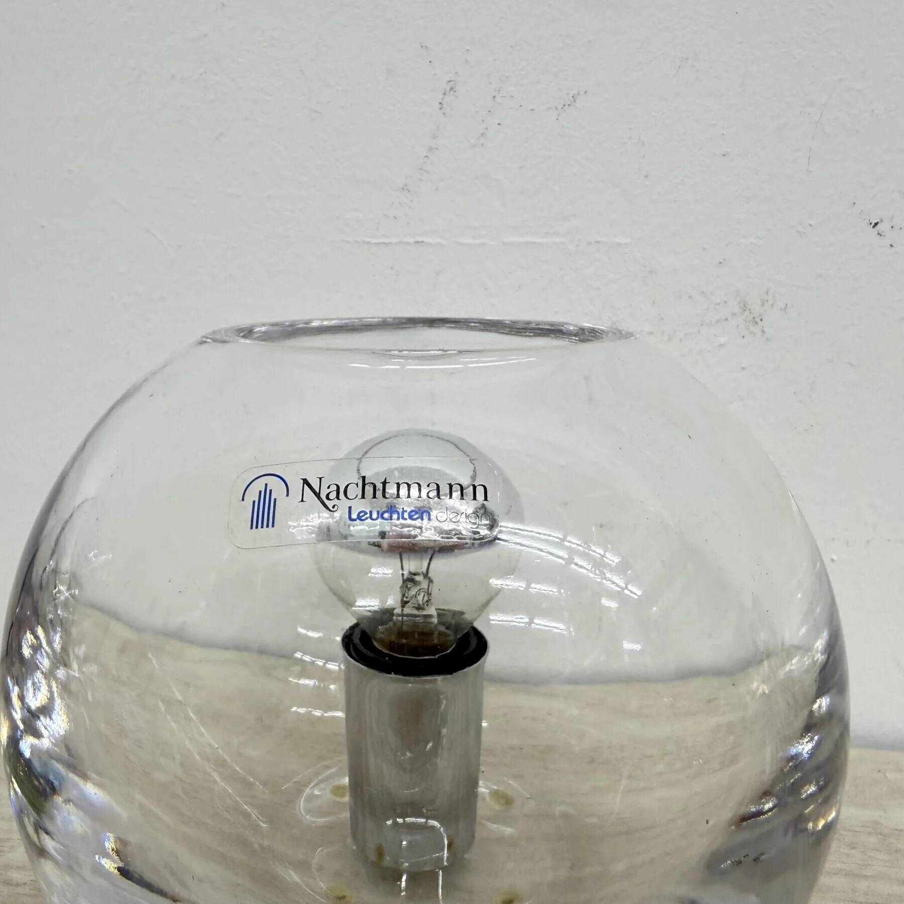 Pair of Nachtmann Leuchten design sphere crystal table lamps, 1970s
