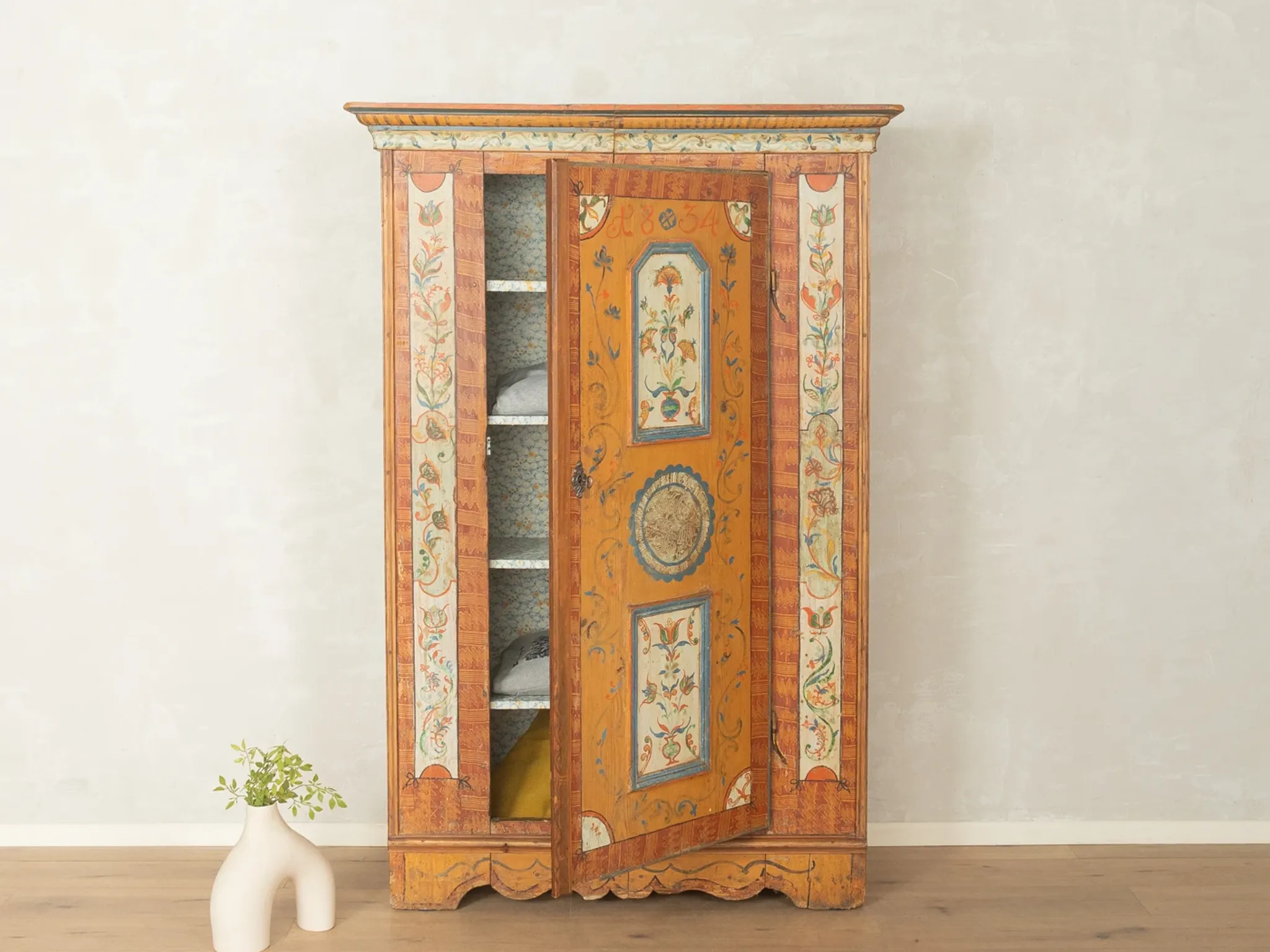 18th century farmer's cabinet with hand painting