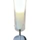Glass and opaline table lamp with stainless steel base