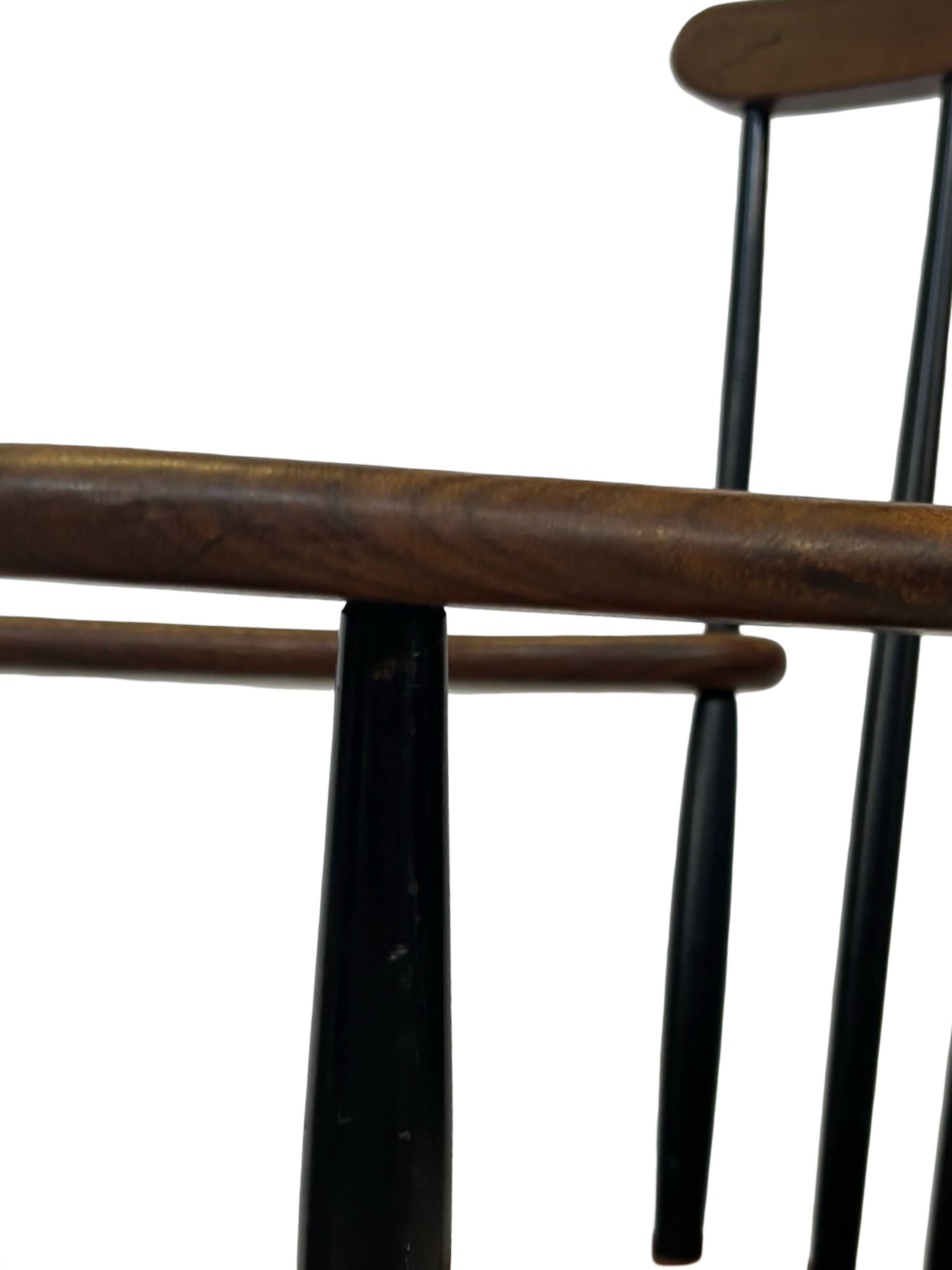 Vintage Danish spindle chair from the 1960s, Tapiovaara style armrests