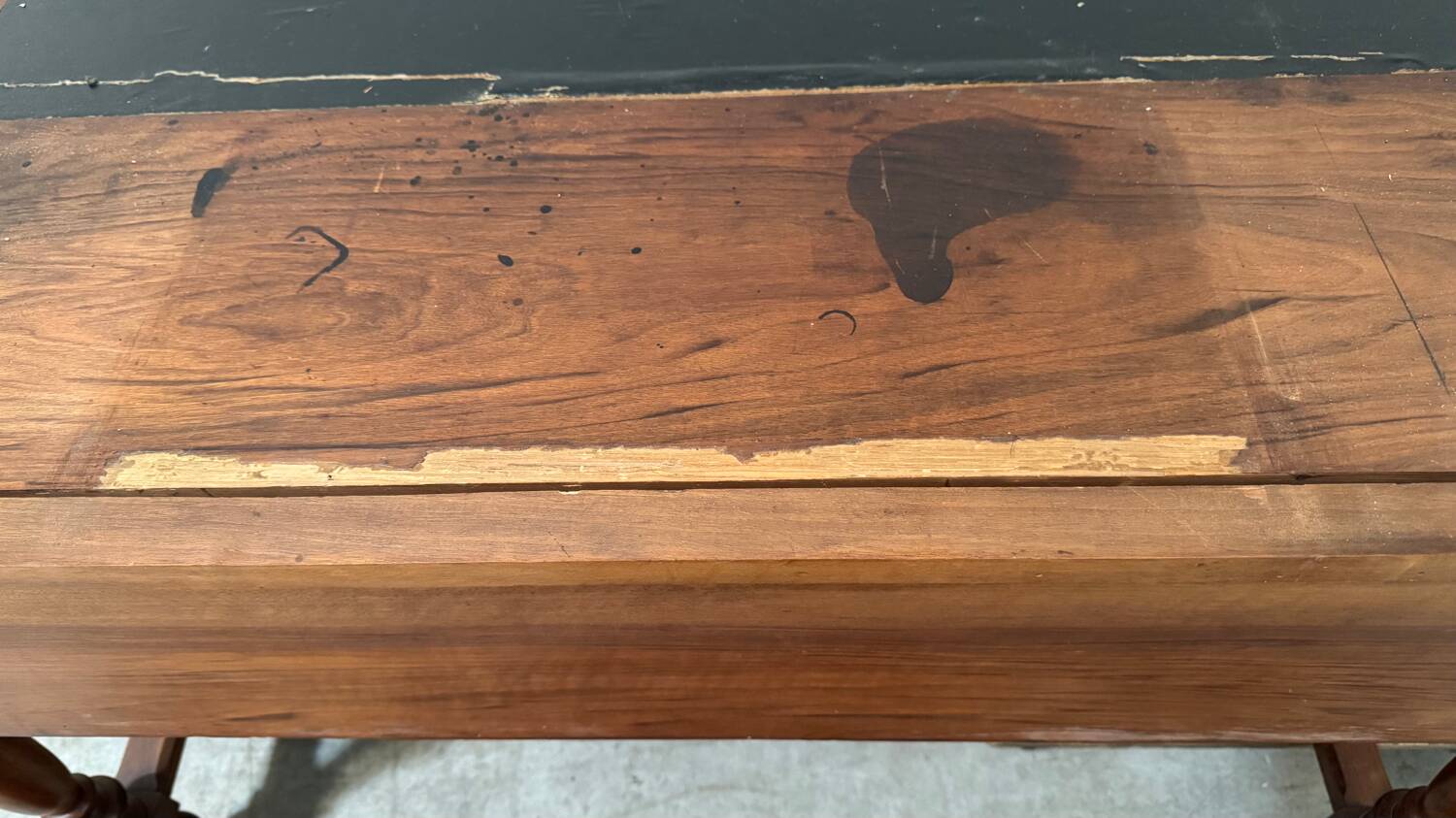 19th century walnut stepped desk