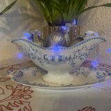 Mozart pattern earthenware gravy boat stamped Sarreguemines