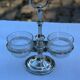 Paire de Salières Salerons  Christofle Métal argenté et Cristal taillé