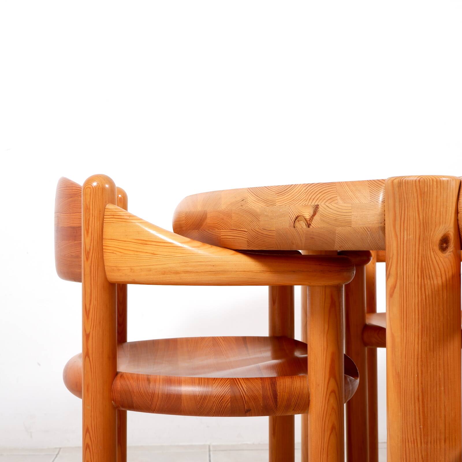 Set of 6 solid pinewood armchairs by Rainer Daumiller for Hirtshals Sawmill
