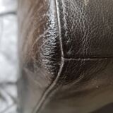 Sofa 2 places black leather year 70'-80' vintage