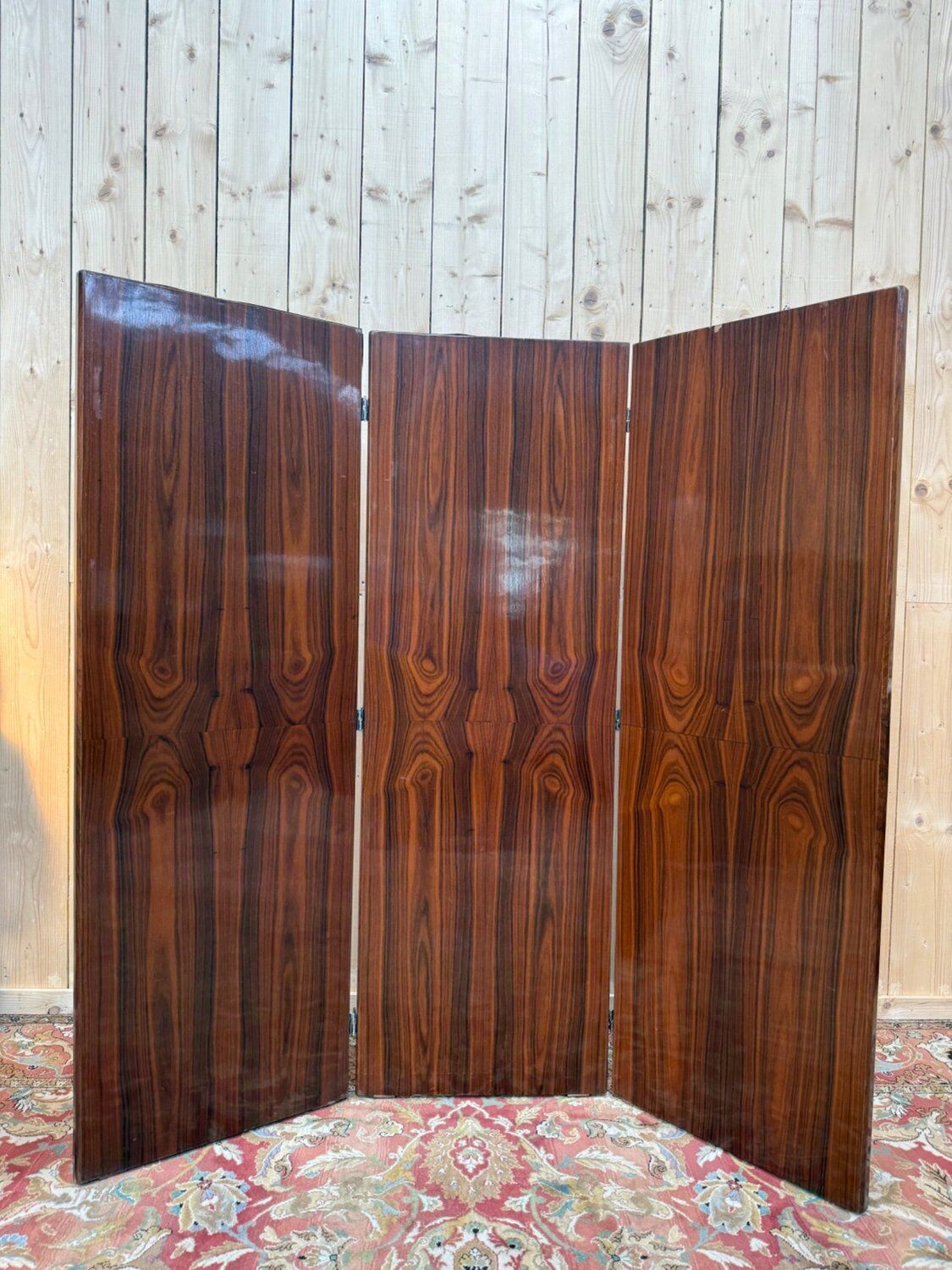 Triptych screen – Art Deco period – Walnut veneer