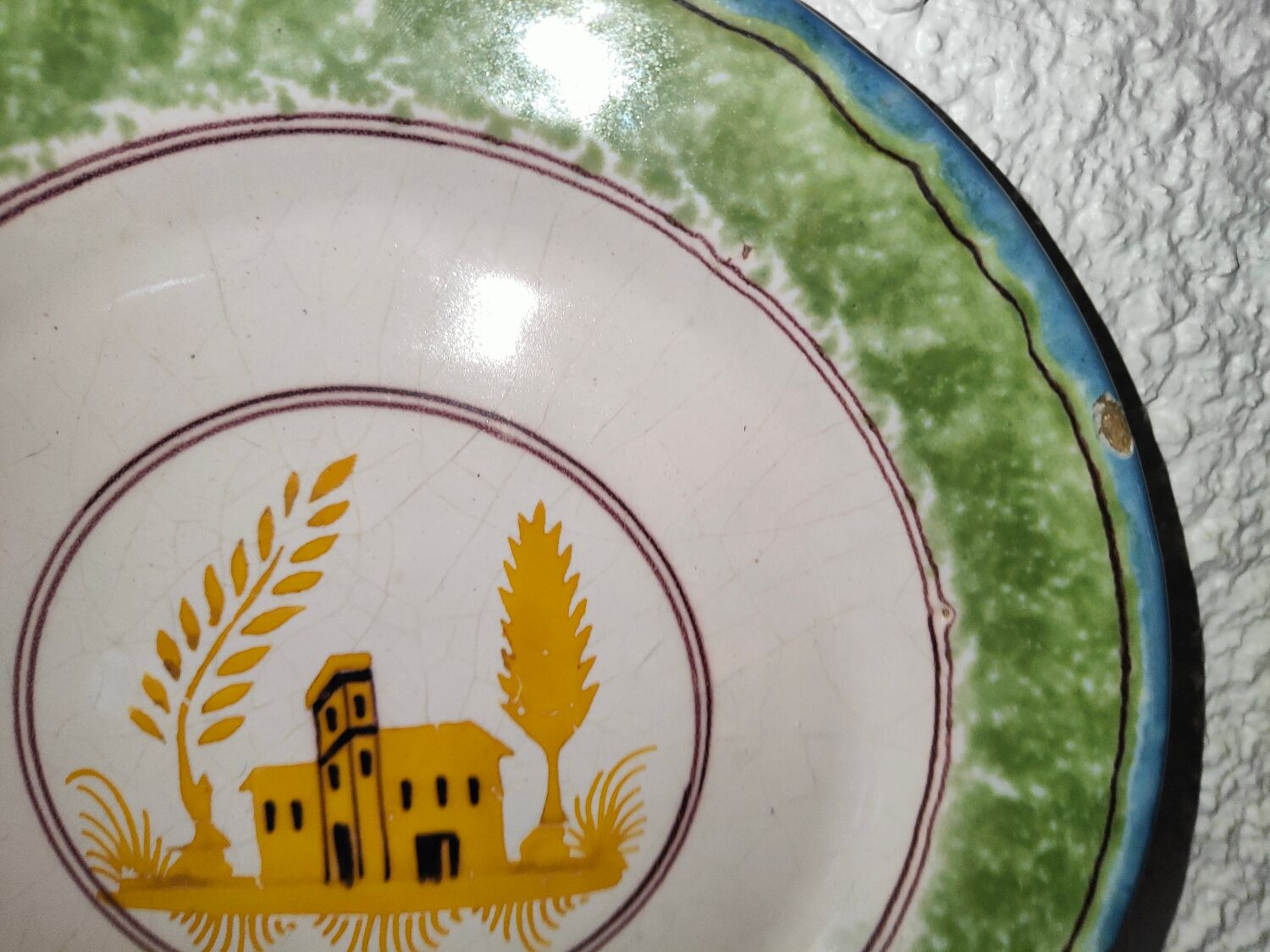 Nevers earthenware plate? XIXth Century with palace decoration