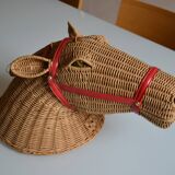 Rattan horse head 1960s 1970s