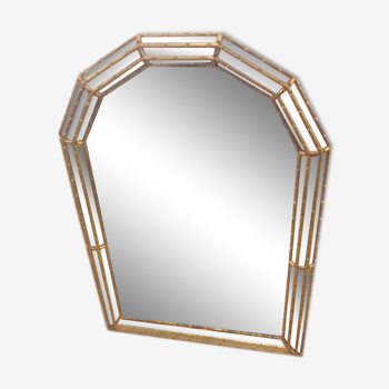 Miroir pare close en bois et stuc