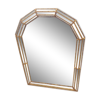 Miroir pare close en bois et stuc