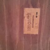 Coffee table of the 60s brutalist compass feet stamped M.G