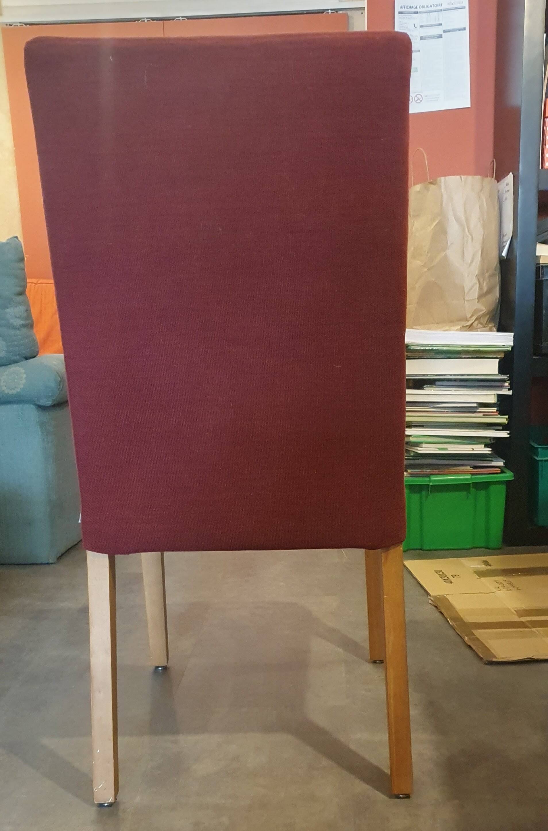 Lot 4 chaises bo concept velours rouge